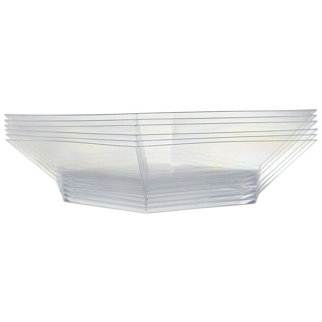 Saladier plastique carr&eacute; transparent 22x22xH6,2 cm x12