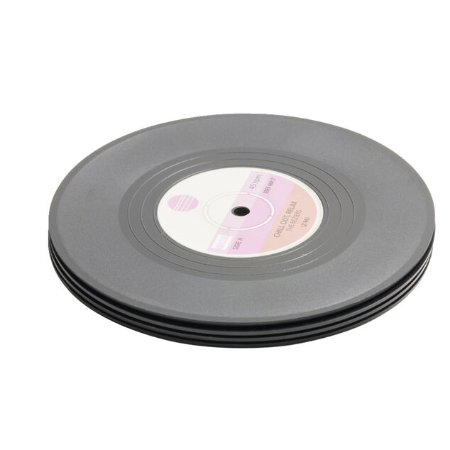 Dessous de verre forme vinyle Ø10,5cm 4 pièces