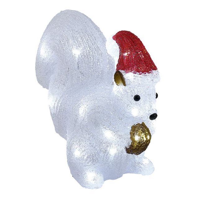 Écureuil de Noël lumineux 30LED Blanc froid