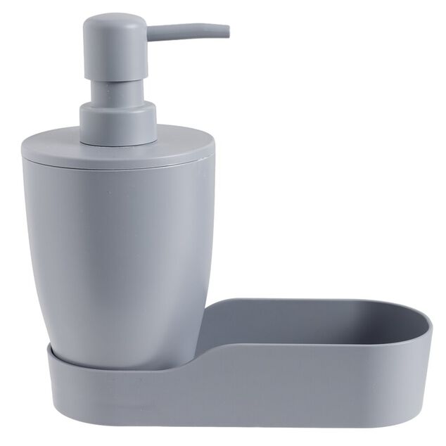 Distributeur de savon plastique avec socle 17,5x8,5xH17cm (2 mod&egrave;les blanc ou gris)
