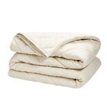 Couette 2 personnes 240x220cm tempérée microfibre lavée toucher doux uni beige