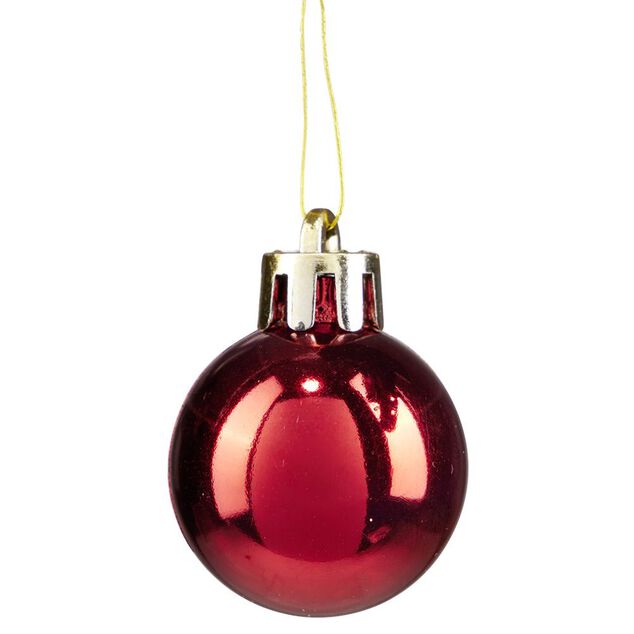 Petite boule de No&euml;l polystyr&egrave;ne rouge &Oslash;3cm x12