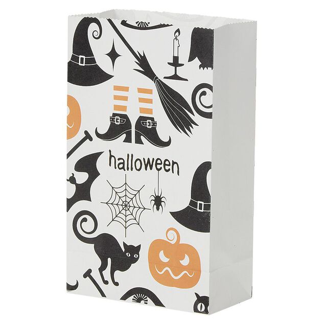 Sachet en papier d&eacute;cor Halloween x10