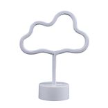 Lampe n&eacute;on sur base forme nuage PVC 24x19cm jaune