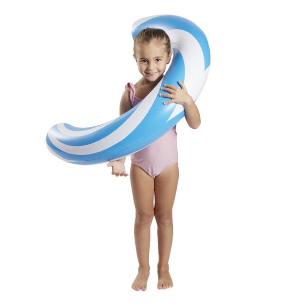 Frite gonflable XL plastique bleu et blanc 58x15xL89cm