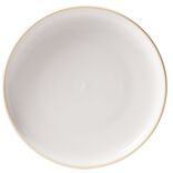 Assiette à dessert faïence gris avec liseré crème