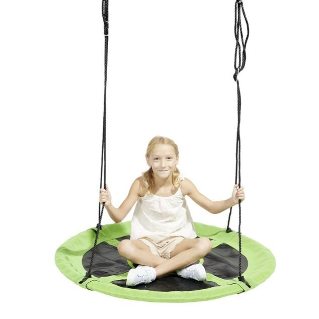 Balan&ccedil;oire ronde nid d'oiseau vert et noir &Oslash;110xH160cm