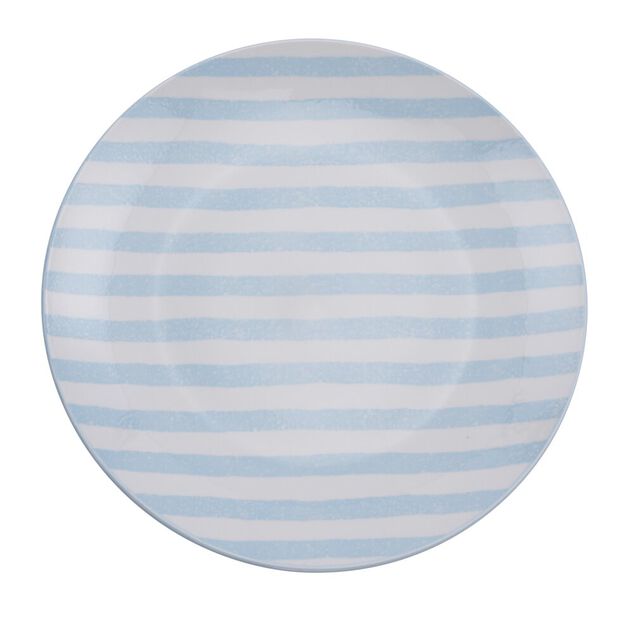 Assiette porcelaine x4 rayures blanches et colorées Ø24cm