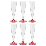 Flûte en plastique rouge réutilisable x6