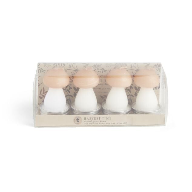 Bougie champignon blanc et orange 6H x4