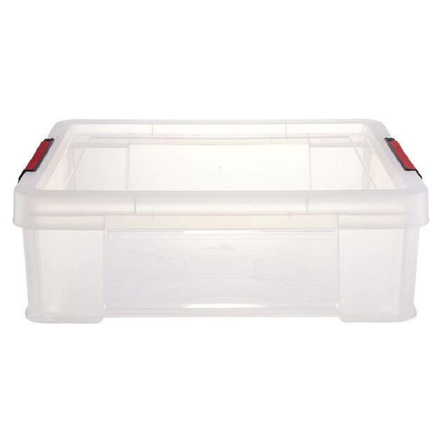 Bo&icirc;te de rangement transparent avec fermeture &agrave; clips 9L