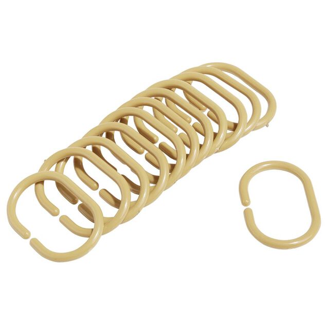 Anneau de douche forme ovale plastique jaune x12