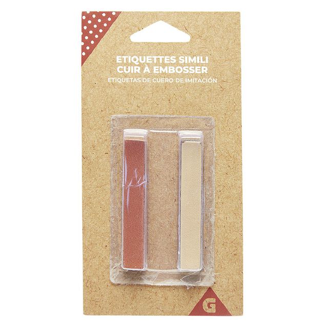 &Eacute;tiquettes &agrave; embosser en simili