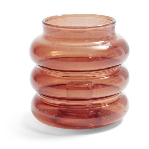 Bougeoir anneau marron &Oslash;9xH8,5cm