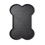 Dessous de gamelle pour chien en plastique gris -  47x32xH2 cm