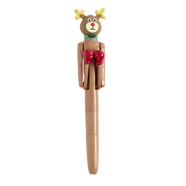 Stylo de No&euml;l avec jeu de boxe L18cm (3 mod&egrave;les)