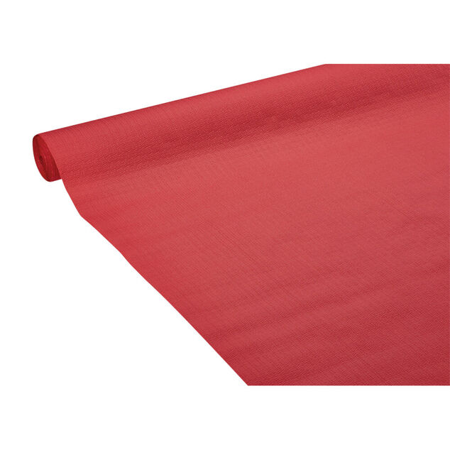 Nappe en papier gaufr&eacute; uni rouge 25 m