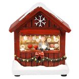 Chalet de Noël avec figurine lumineuse 3 LED