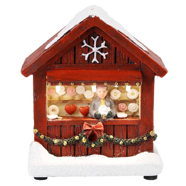 Chalet de Noël avec figurine lumineuse 3 LED