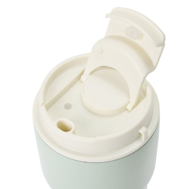 Mug de transport isotherme 350ml inox et plastique &Oslash;8,5xH14cm (2 mod&egrave;les)