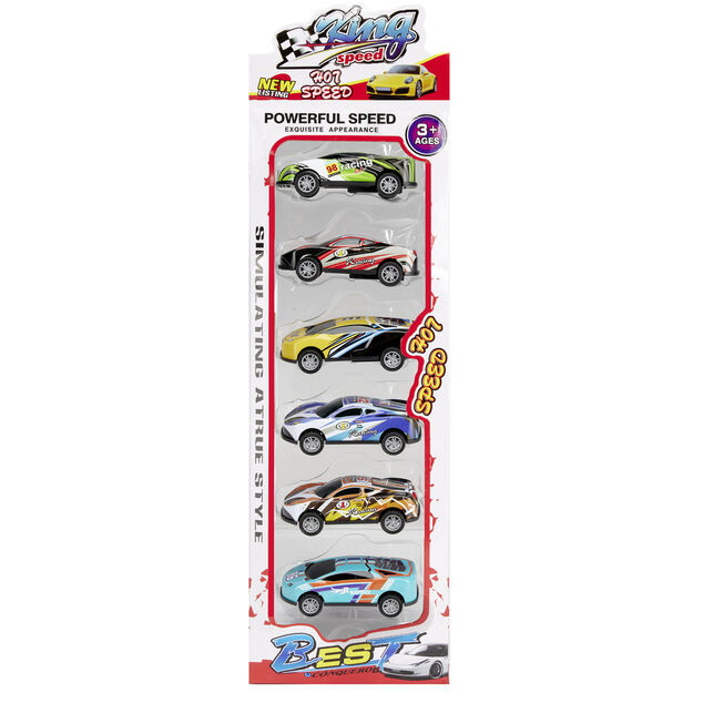 Voiture x6 en métal 7,5x3,5xH2cm