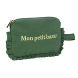 Trousse de toilette gaze de coton à volant 21x12xH13cm (3 modèles)
