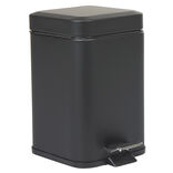 Poubelle salle de bain carr&eacute; noir 3 L