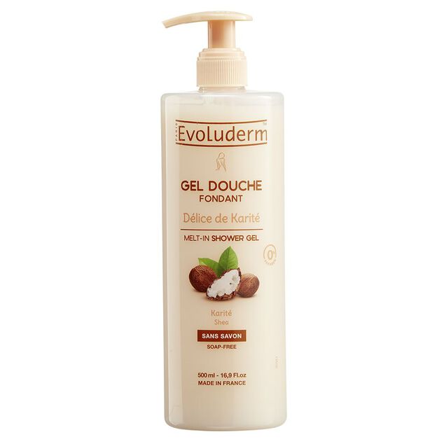 Gel douche Evoluderm d&eacute;lice karit&eacute; 500 ml