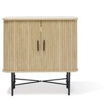 Buffet Gr&egrave;ge bois naturel et noir - L80xP39,5xH79 cm