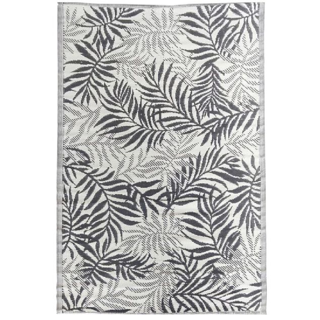 Tapis de jardin rectangulaire India motif feuillage vert 160x230cm