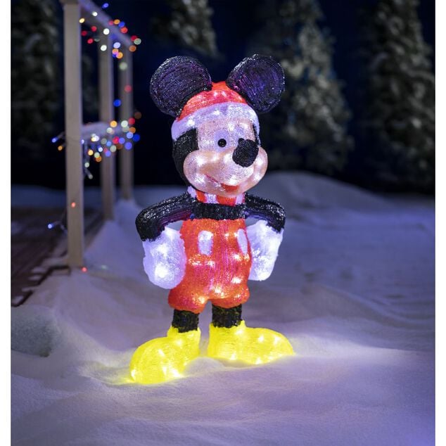 Mickey lumineux XL 100 Led Multicolore clignotant &agrave; poser H75 cm
