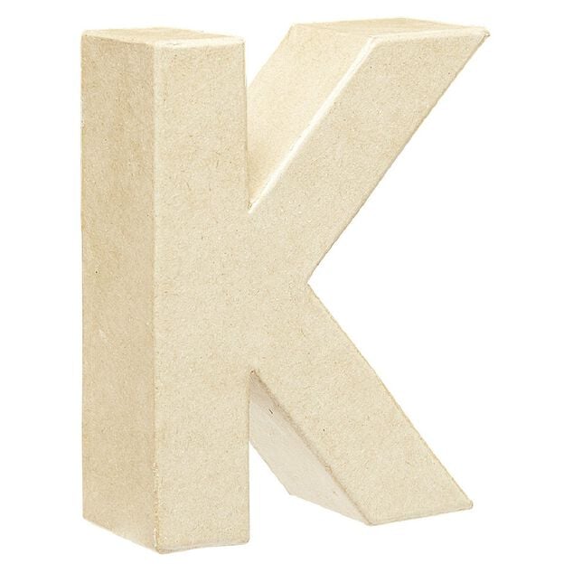 Lettre K &agrave; d&eacute;corer en papier mach&eacute;