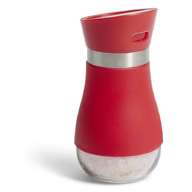 Sali&egrave;re et poivri&egrave;re 130ml verre et plastique rouge