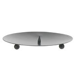 Support rond pour bougie en m&eacute;tal noir