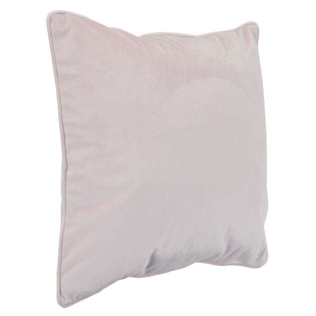 Housse de coussin imitation velours 40x40cm rose poudr&eacute;