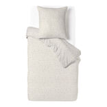 Parure de lit 1 personne 140x200cm motif pois beige