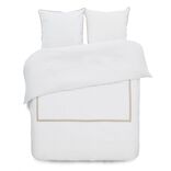 Parure de lit 2 personnes 240x220cm r&eacute;versible beige et gris