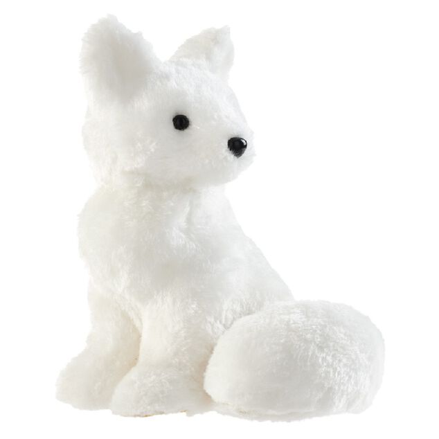 Renard polaire assis &agrave; poser d&eacute;co No&euml;l