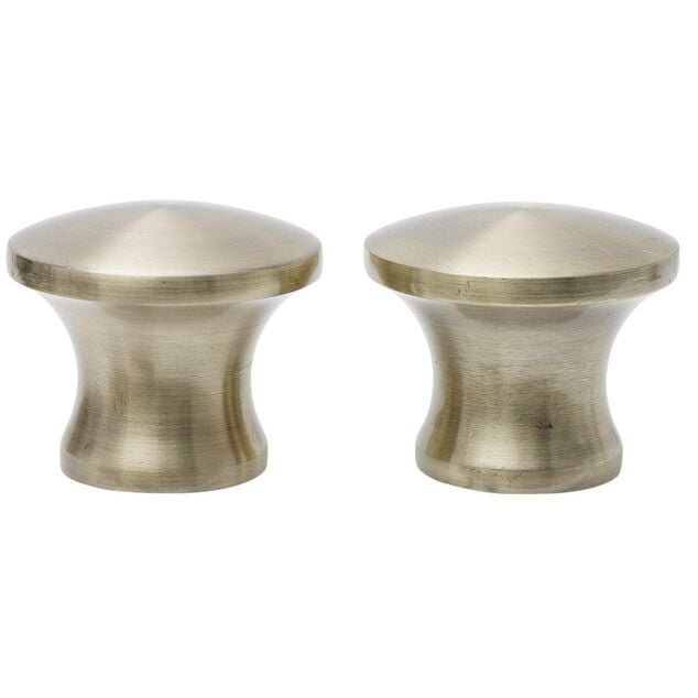 Embout tringle &agrave; rideau &Oslash;20mm aluminium bross&eacute; x2 forme arrondie