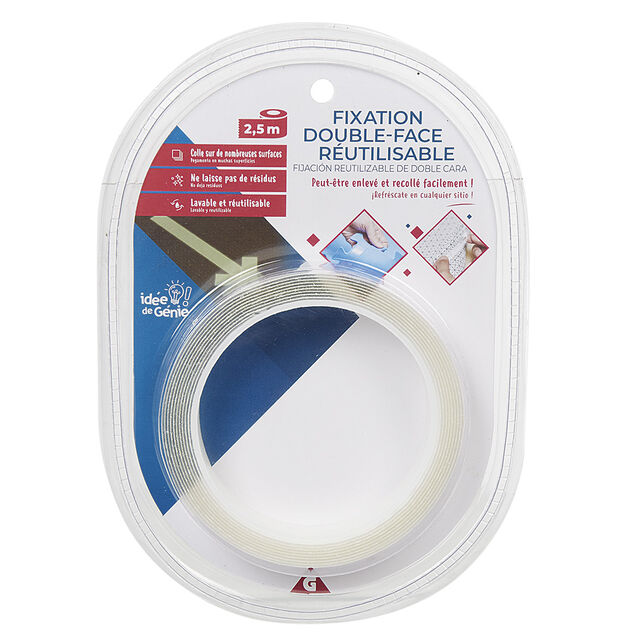 Adh&eacute;sif double face r&eacute;utilisable 2,5 m