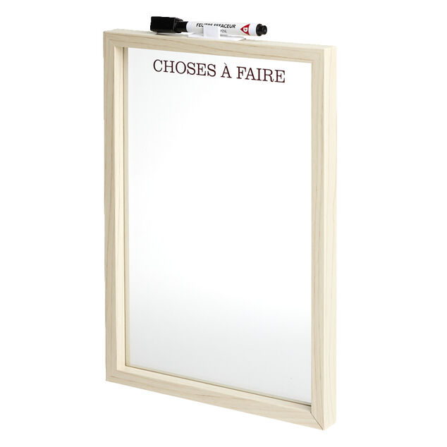 Tableau mémo 21x29,5cm avec feutre-effaceur x1