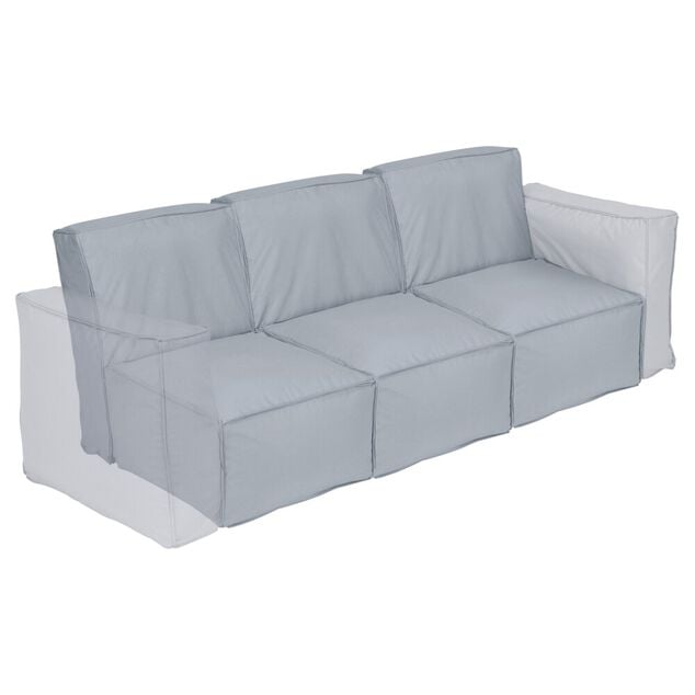 Fauteuil gonflable Burbuja modulable déperlant déhoussable gris 60xP80xH70cm