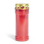 Bougie fun&eacute;raire 55H rouge et dor&eacute; &Oslash;6xH16,5cm
