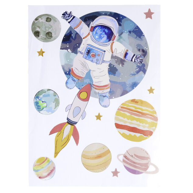 Sticker mural enfant licorne ou astronaute 29x40cm (2 mod&egrave;les)