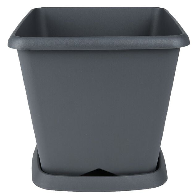 Soucoupe carr&eacute;e pour pot Chorus 15,2 L anthracite