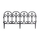 Bordure de jardin x4 plastique style fer forg&eacute; noir 50xH33cm