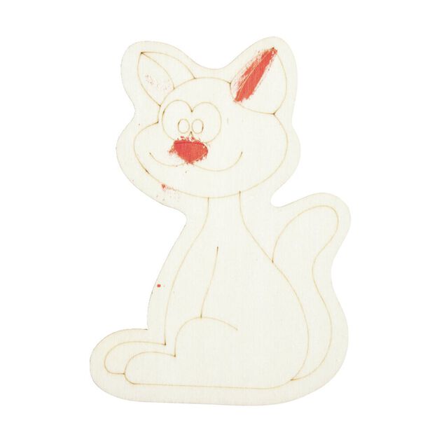 Figurine &agrave; peindre en bois avec 3 peinture acrylique et 1 pinceau inclus