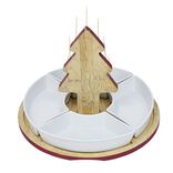 Set apéritif plateau bambou sapin Noël et coupelle x4