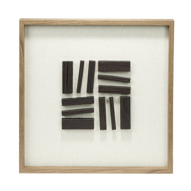 Tableau en bois motif contemporain 3D noir 38x38cm (2 mod&egrave;les)
