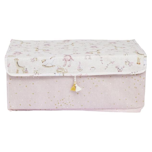 Bo&icirc;te de rangement enfant rose ou bleu x3 - 28x14xH14cm